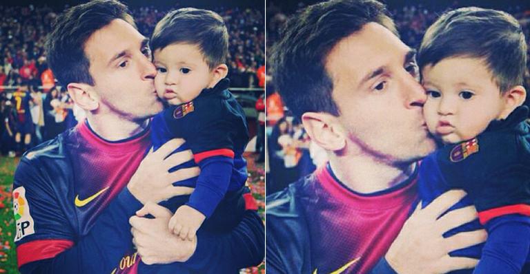 Messi não desgruda de seu pequeno Thiago