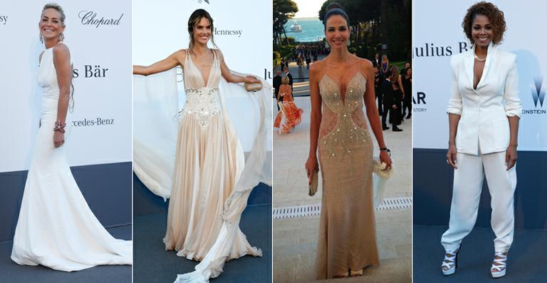 Cores claras viram destaque nos looks do baile da amfAR em Cannes