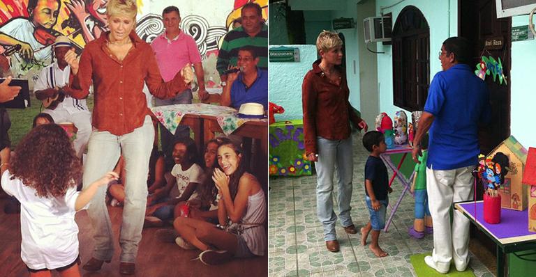 Xuxa samba em instituto de Zeca Pagodinho