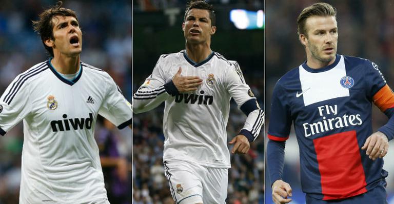 Kaká, Cristiano Ronaldo e David Beckham: confira imagens desses craques