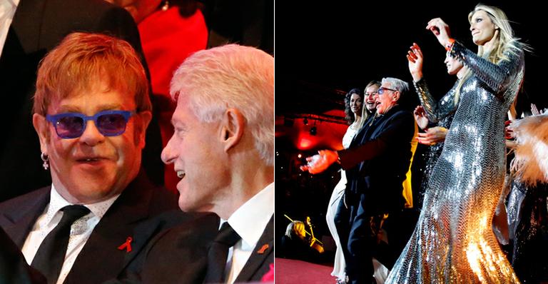 Bill Clinton e Elton John conferem desfile de Roberto Cavalli no Life Ball