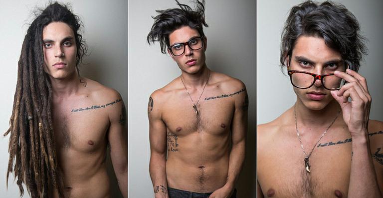 Samuel Larsen, de ‘Glee’, abandona dreadlocks e posa sem camisa