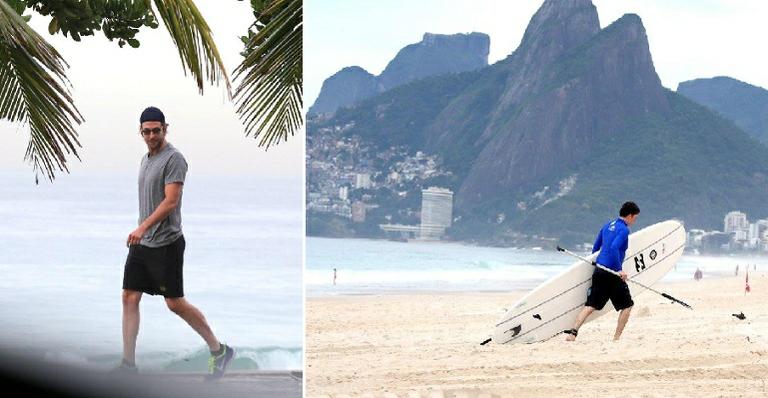 Bradley Cooper corre e Ed Helms pratica stand up paddle na praia de Ipanema