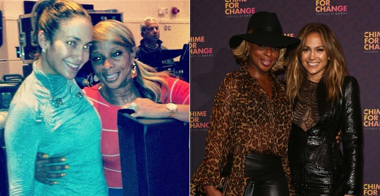 Jennifer Lopez e Mary J. Blige posam sem maquiagem antes de show. Compare o antes e depois!