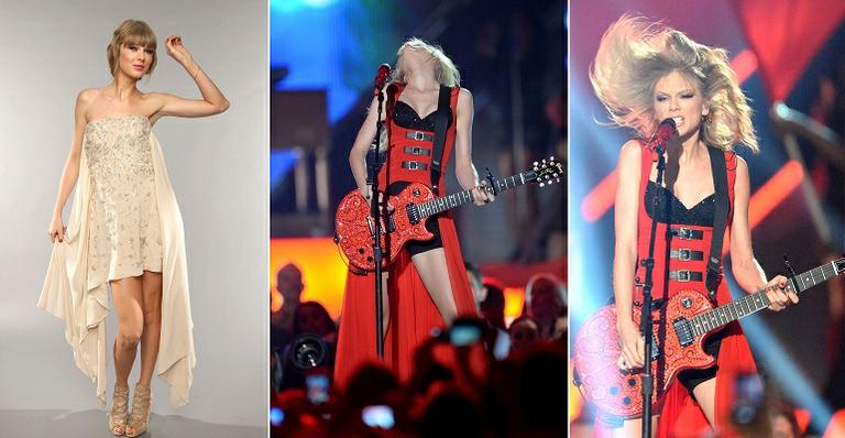 De anjinha a diva sexy: Taylor Swift radicaliza no figurino em mesmo evento