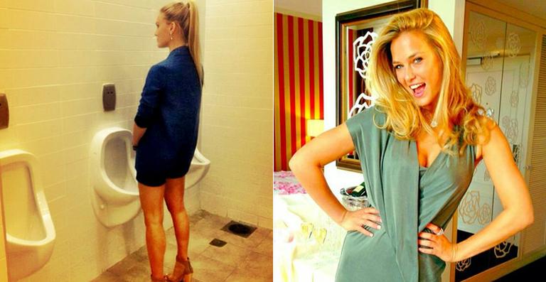 Bar Refaeli tira foto em mictório para promover igualdade
