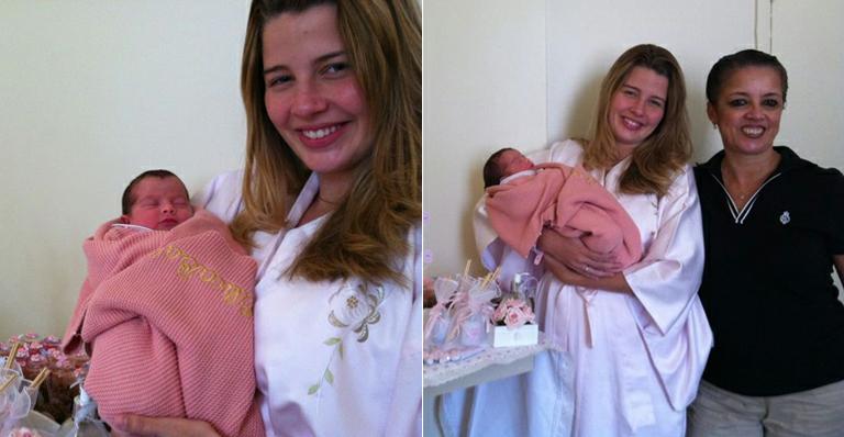 Veja as primeiras fotos de Debby Lagranha com a filha na maternidade