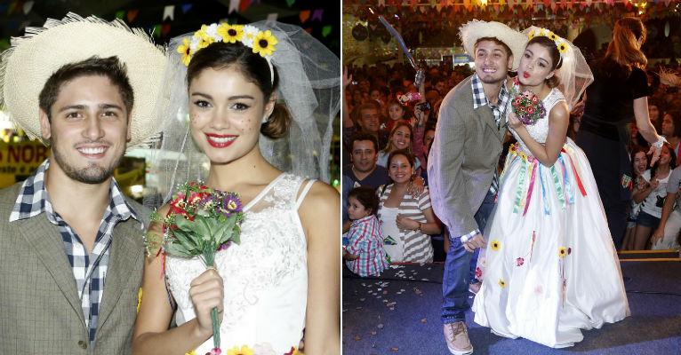 Sophie Charlotte e Daniel Rocha participam de casamento de brincadeira em arraial no Rio