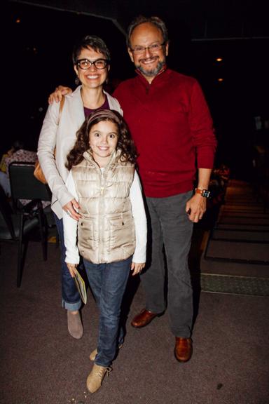 Sandra Annemberg no teatro com a família