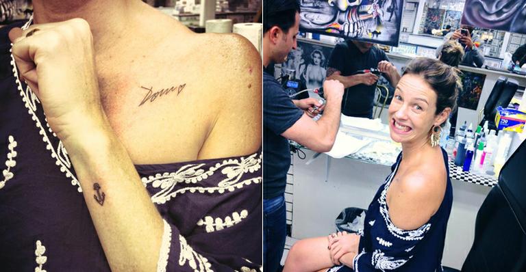 Luana Piovani faz tatuagens para homenagear o filho e o marido