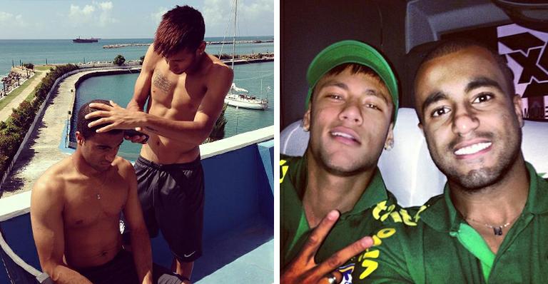 Neymar vira cabeleireiro da Seleção e corta o cabelo de Lucas