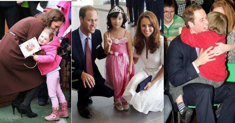 Veja 22 momentos fofos de Kate Middleton e Príncipe William com crianças