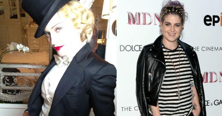 Madonna e Kelly Osbourne usam preto e branco. Saiba em quem elas se inspiraram