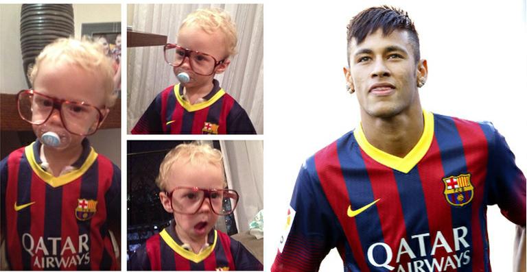Filho de Neymar já torce pelo Barcelona, novo time do papai