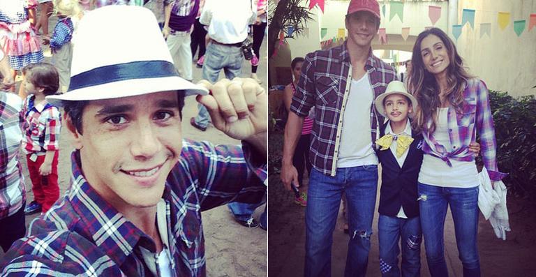 Márcio Garcia e família entram no clima de festa junina