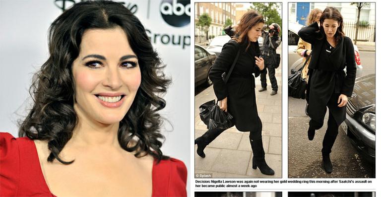 Nigella Lawson é vista sem aliança após agressão