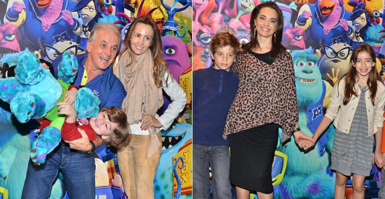 Otávio Mesquita e Carla Vilhena levam os filhos na pré-estreia de ‘Universidade Monstros’