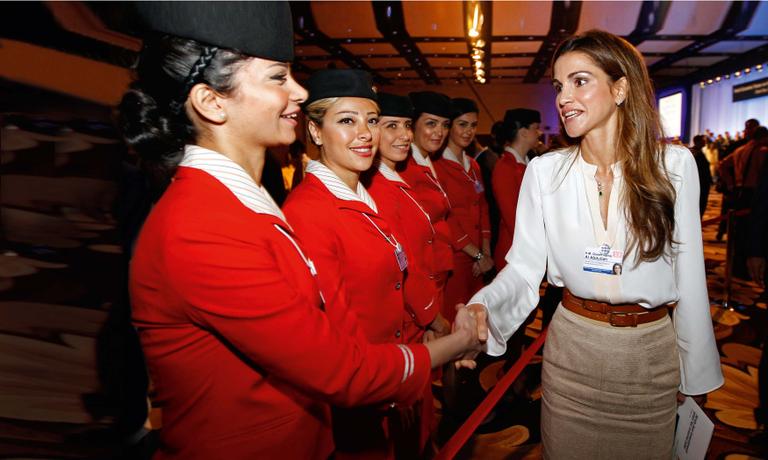Rainha Rania, da Jordânia, em prol do trabalho
