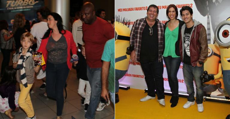 Filhos de Angélica e Luciano Huck vão ao cinema com os seguranças no Rio