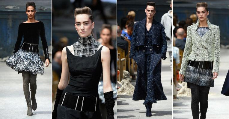 Silhueta feminina com cintura marcada é destaque no desfile da Chanel