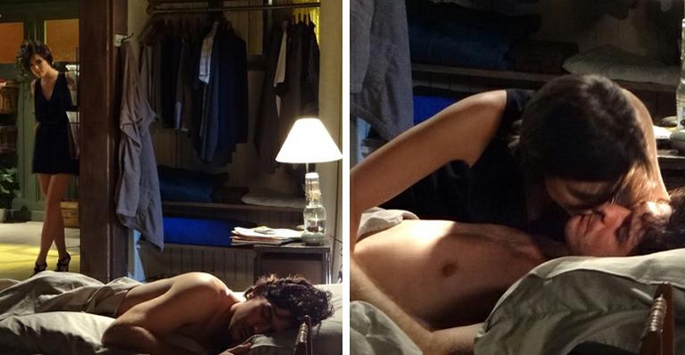 ‘Sangue Bom’: Giane rouba beijo de Bento enquanto ele dorme