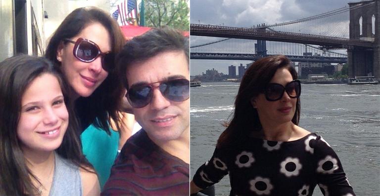 Claudia Raia curte férias em Nova York com Sophia e Jarbas Homem de Mello