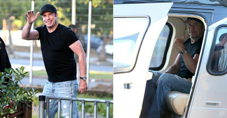 John Travolta anda de helicóptero no Rio