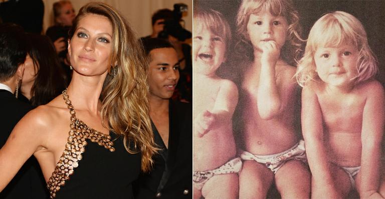 Gisele Bündchen mostra foto ao lado das irmãs quando era criança