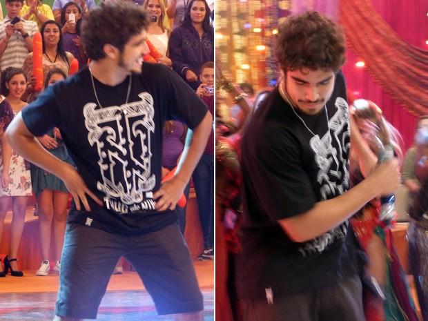 Caio Castro dança Show das Poderosas, de Anitta, em programa de TV