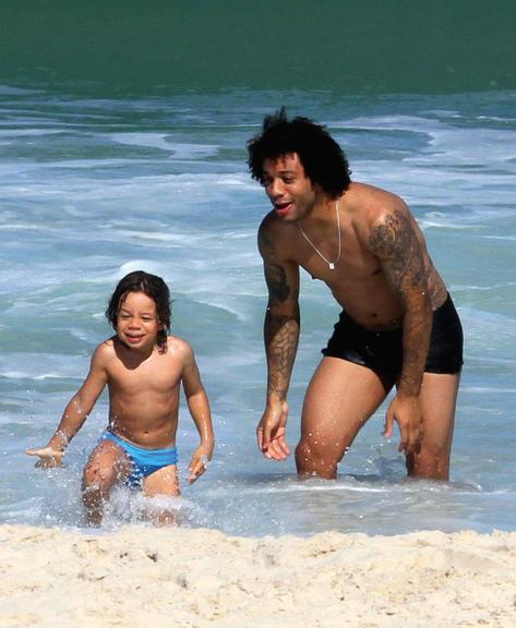 Marcelo Vieira com o filho, Enzo