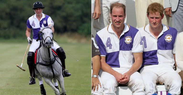 Perto de ser pai, Príncipe William relaxa em jogo de polo com o irmão