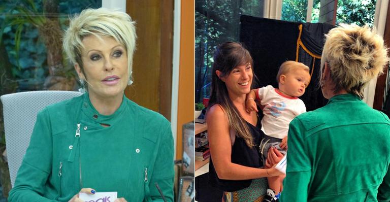 Ana Maria Braga estreia novo visual e recebe o neto no ‘Mais Você’