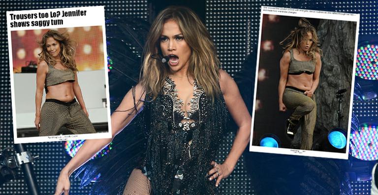 Jennifer Lopez aparece fora de forma em show