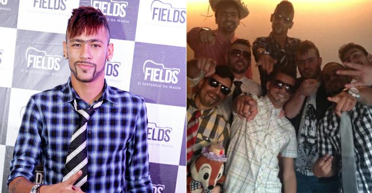 Neymar se veste de caipira em festa em Florianópolis