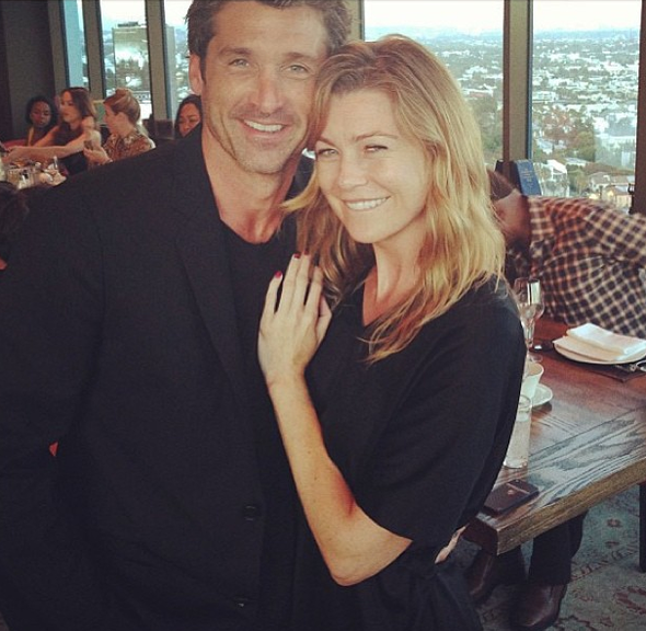 Ellen Pompeo publica foto com Patrick Dempsey durante gravação de Grey’s Anatomy