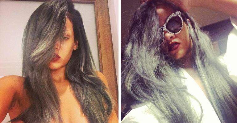 Rihanna tira a roupa para mostrar nova cor de cabelo