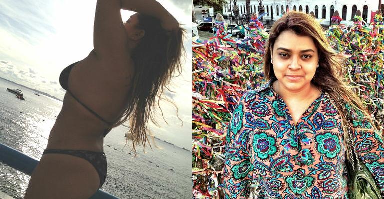De biquíni, Preta Gil curte dias de descanso em Salvador