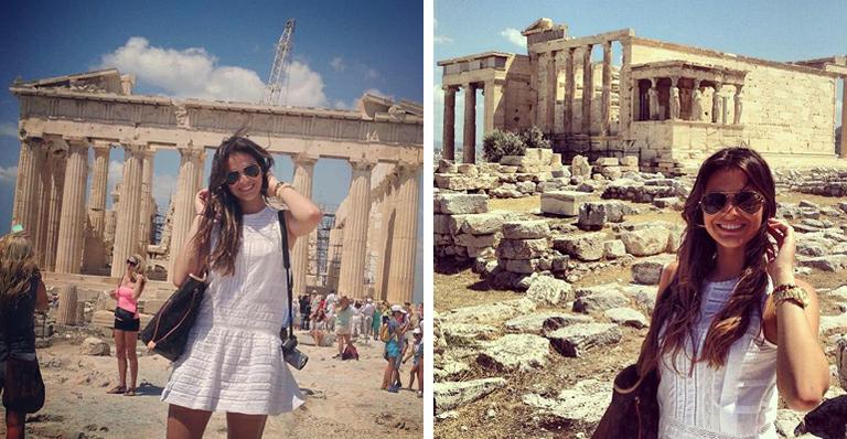 Bruna Marquezine curte as férias e visita ruínas em Atenas, na Grécia