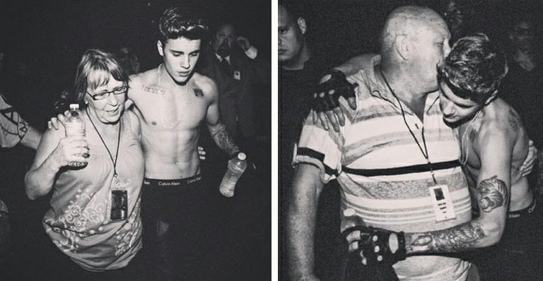 Após polêmicas, Justin Bieber recebe o carinho dos avós durante show nos Estados Unidos