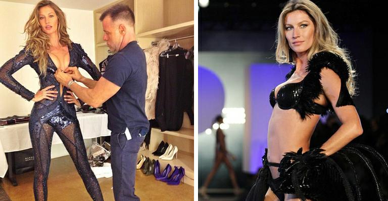 Prestes a completar 33 anos, Gisele Bündchen exibe um decote generoso em macacão