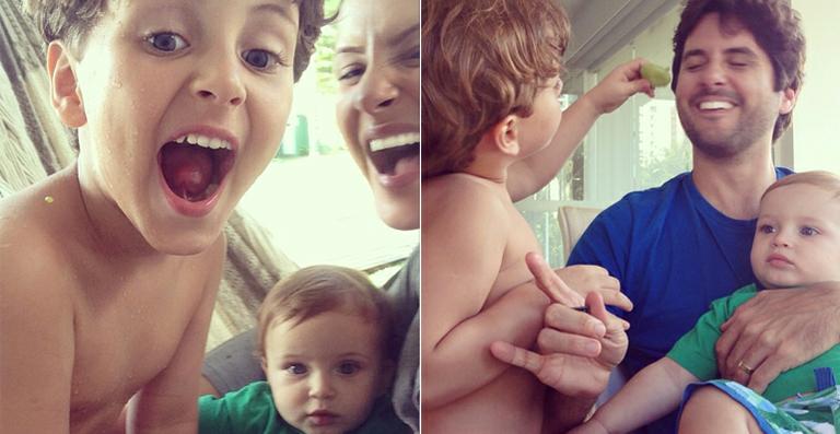 Claudia Leitte brinca com os filhos, Davi e Rafael