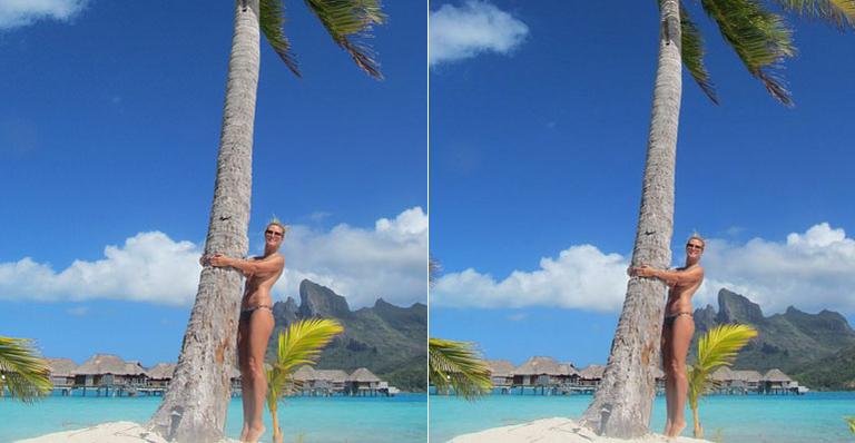 Heidi Klum faz topless em Bora Bora