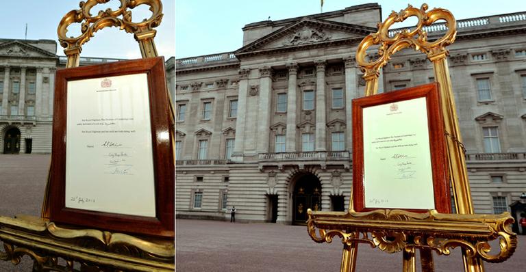 O anúncio oficial do nascimento do 1º filho de Kate Middleton e de príncipe William