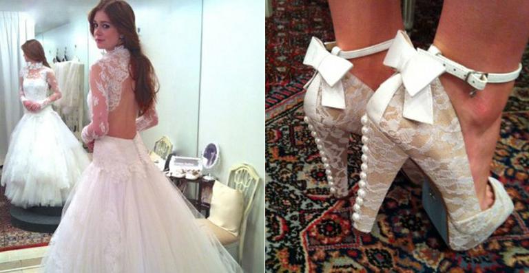 Veja detalhes do vestido de noiva e sapatos de Nicole em ‘Amor à Vida’