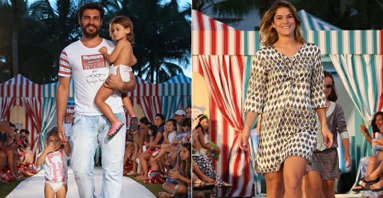 Thiago Lacerda e Priscila Fantin desfilam em evento infantil