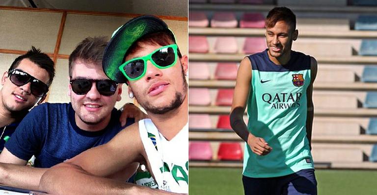 Enquanto Neymar treina no Barcelona, amigos curtem piscina na nova casa do craque