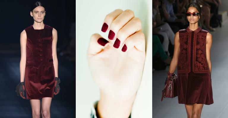 Cor bordô sai das passarelas e invade as unhas decoradas no inverno