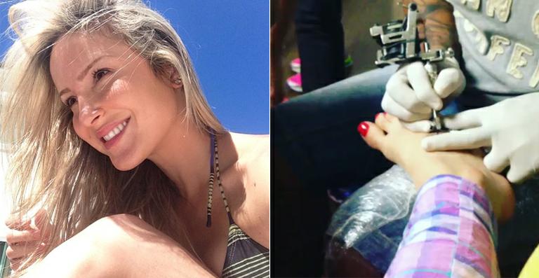 Claudia Leitte faz tatuagem no pé e mostra vídeo para os fãs