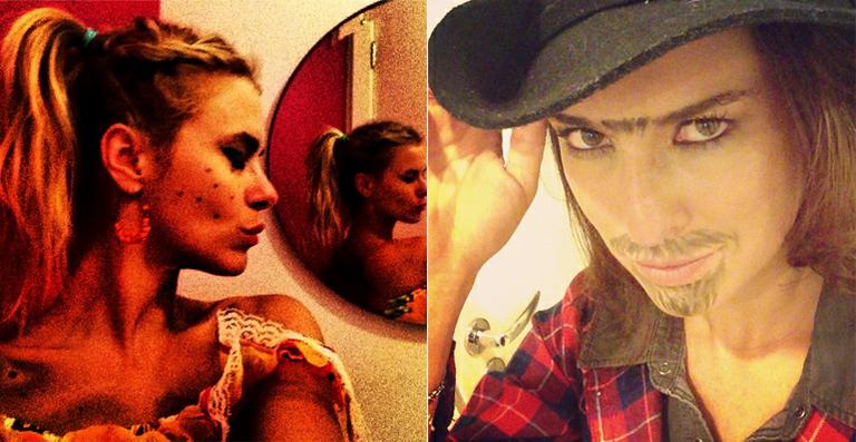 Fernanda Paes Leme e Carolina Dieckmann se vestem de caipiras para festa