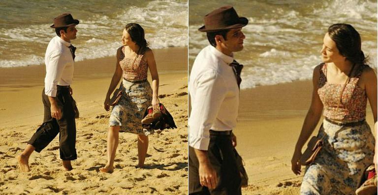 Bruno Gagliasso e Bianca Bin gravam nova novela na praia